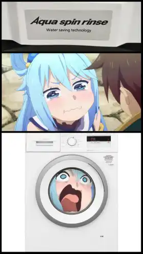 Konosuba Aqua in Washing Machine