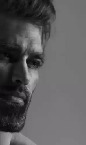 Gigachad Man in Black and White