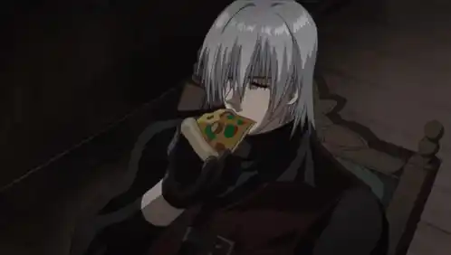 Sanjiclops Dante Eating Pizza
