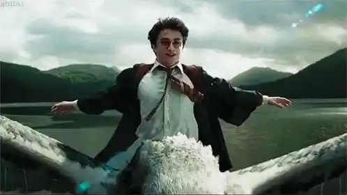 Harry Potter Flying Free Over Lake