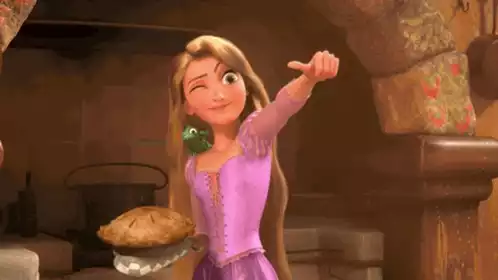 Tangled's Rapunzel Winks and Gives Thumbs Up
